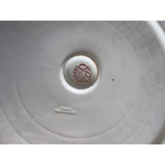 Embossed Cake Plate with Flower Motif - Made in Czechoslovakia Serving Platter - Picture 3 of 5